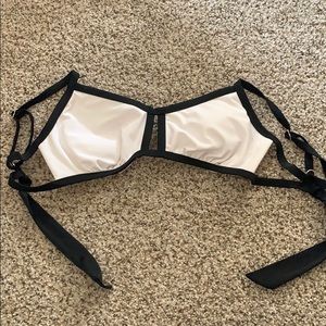 Target white bikini top with black trim